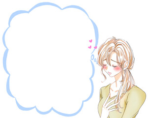 恋している女性　アラフォー　吹き出し　