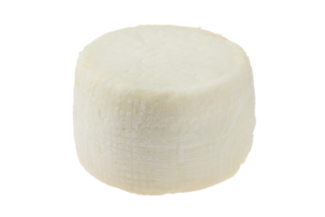 Small goat cheese head isolated on white