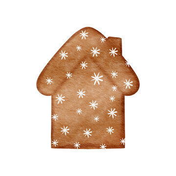 Watercolor gingerbread.	