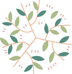 Abstract Tree Top View Illustration.