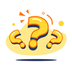 question mark with 3d cartoon text effect concept illustration flat design vector eps10