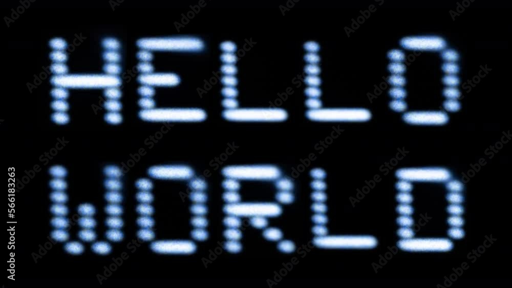 Poster hello world written on computer screen