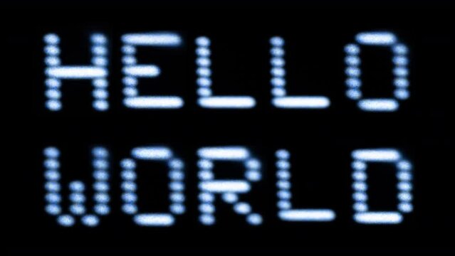 Hello world written on computer screen