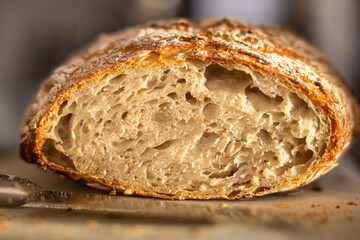A loaf of homemade sour dough bread.