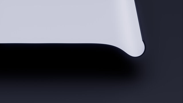 Elegant, White and Black Surface with Waves. Abstract 3D Background with Copy-Space.