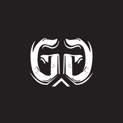 Hand Draw Style Urban Typography Logo Design Initial GG