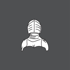 Hand Draw Minimalist soldier armor Classic Logo Design