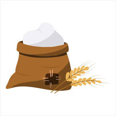 Flour in a bag. vector illustration on a white background