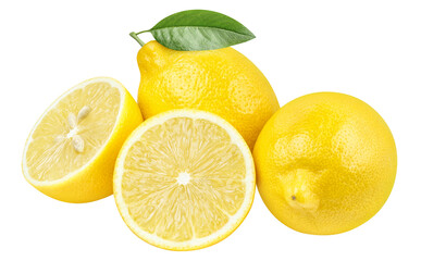 Delicious lemons with leaves cut out