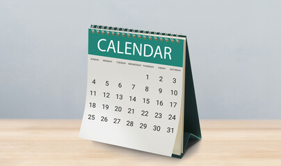 paper calendar on table