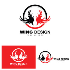 Wings Logo, Phoenix Logo, Bird Wing Vector, Template Illustration, Wing Brand Design