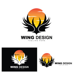 Wings Logo, Phoenix Logo, Bird Wing Vector, Template Illustration, Wing Brand Design