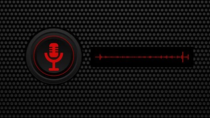  Podcast animation footage red and black color 4k.