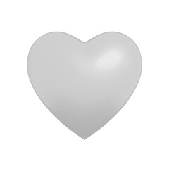 White heart isolated 3d