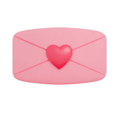 Pink envelope with heart isolated