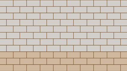 Obraz premium Brown and white brick wall as a background
