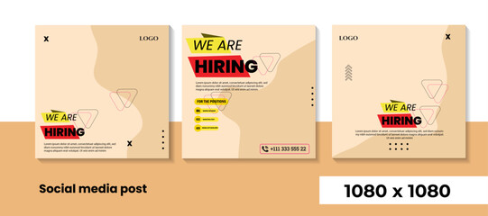 We are hiring job vacancy for social media post	