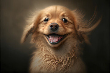 happy little dog, generative AI