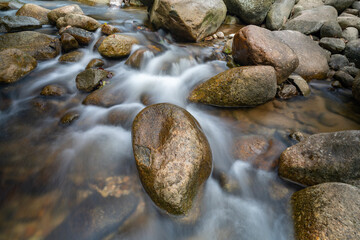 water flowing over rocks