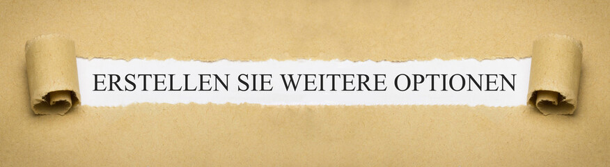 Erstellen Sie weitere Optionen