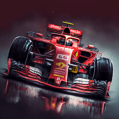 Fototapeta premium Formula 1 car on a colorful background