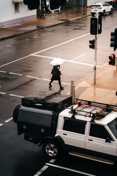 walking on a street on a rainy day © Rico