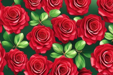 Red roses background - Illustration, romantic, valentine, love
