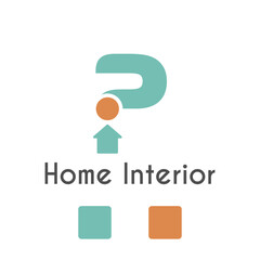 P Letter With Home House Icon for Home Interior, Architecture, Furniture Business Logo Idea Template