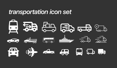 transportation vehicle icon set
