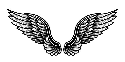 vector angel wings tribal tattoo