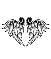 vector angel wings tribal tattoo