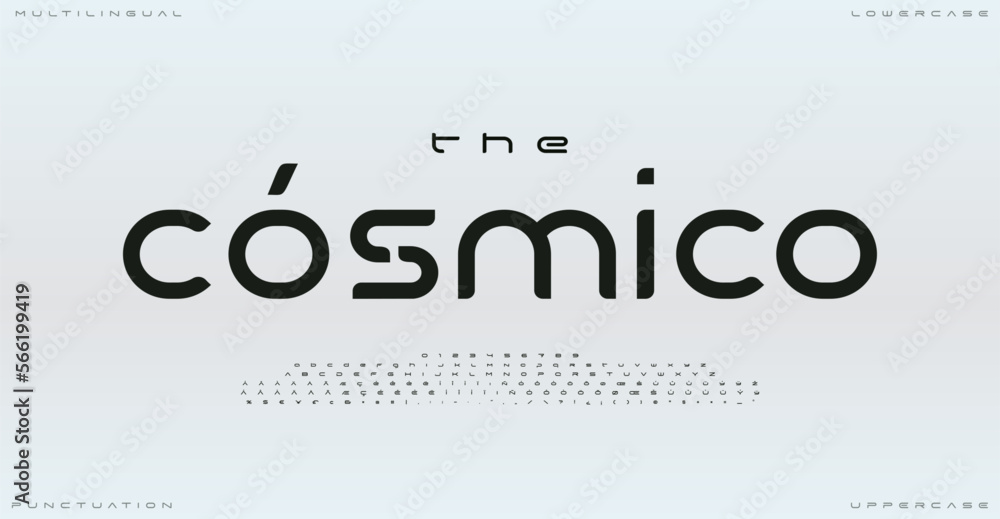 Poster Soft rounded sans serif typography, futuristic typeface, sleek clean and minimalistic font for innovative product. Vector illustration