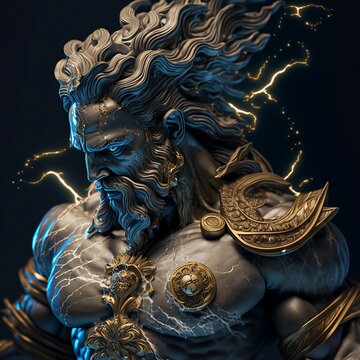 Zeus with lightning, Generative Ai