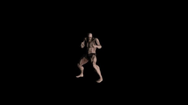 Wrestler Animation Transparent Alpha Video