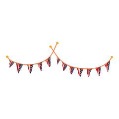 Obraz premium usa flag hanging in triangular shape for independence day decoration background element