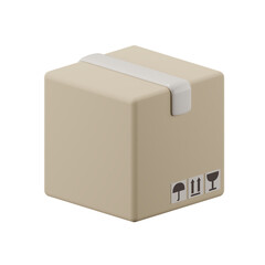 3d render of parcel delivery box.