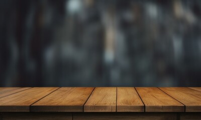 empty room with wooden floor dark background created with generative AI