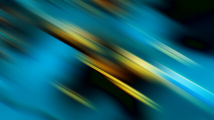 Corporate blurred background with refraction golden lights. Abstract overlay blue background. 