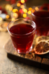 Homemade mulled wine served for two