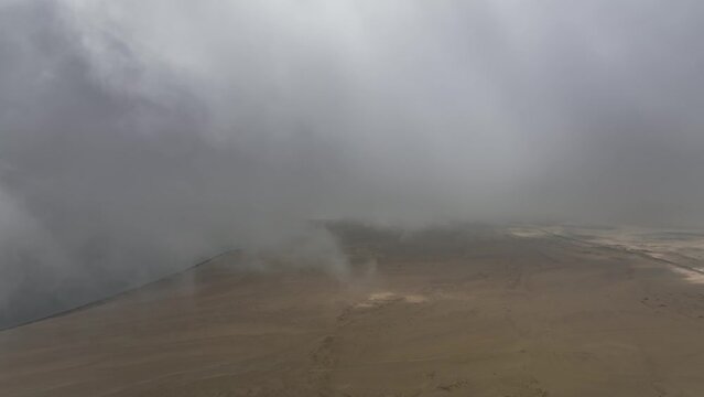 Drone Flying Deep Through Beautiful Peaceful Clouds, Heaven On Earth, Ica, paracas