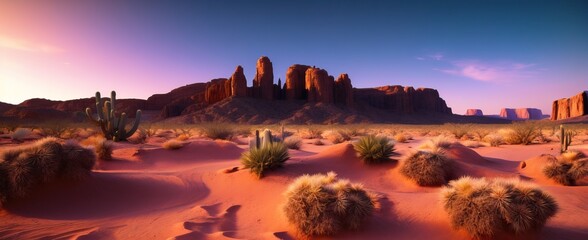 Dramatic Desert Landscape. Generative AI.