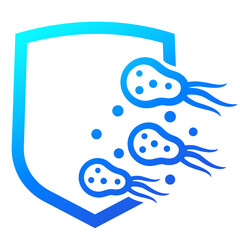 antibacterial protection or immune system icon on white