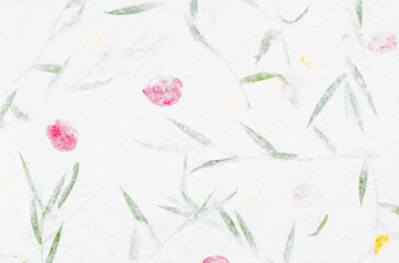 A dried Flowers Handmade Recycled Paper or mulberry paper.