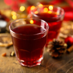 Homemade mulled wine served for two
