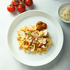 Couscous with chicken and cheese