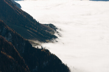 beautiful landscape with mountains and clouds