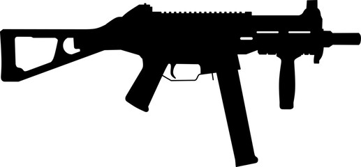 vector silhouette of HK UMP 45 submachine gun