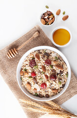 Muesli bowl with dry fruits and nuts