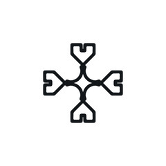 Cross icon. Simple style Christian religion holiday poster background symbol. Christian religion shop brand logo design element. Cross t-shirt printing. Vector for sticker.