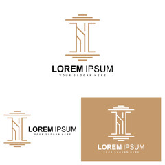 Pillar Logo, Law Design, Building Construction Pillar Vector, Product Brand Illustration Icon